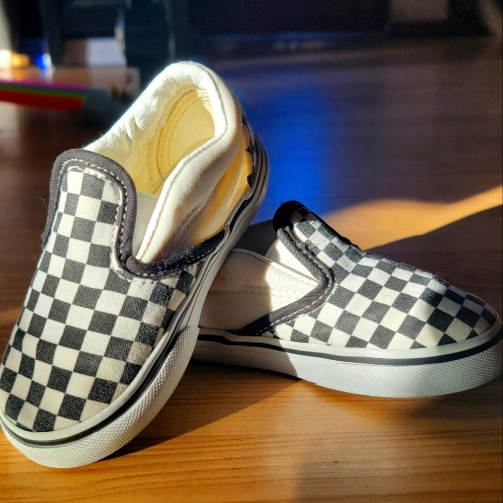 Vans toddler checker slides size 7